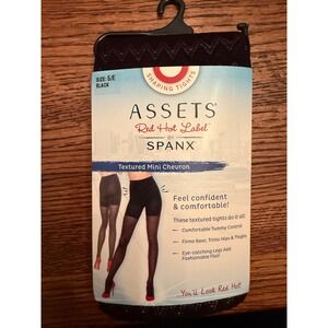 SPANX‎ ASSETS Red Hot Label Textured Mini Chevron Tights Black Size 5/E